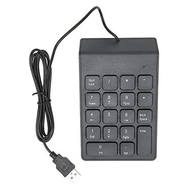 Imagem de ASHATA Teclado numérico, mini teclado numérico USB com fio, teclado numérico de 18 teclas com cabo de 75 cm, teclado numérico de número Plug and Play para PC, desktop, notebook e computador
