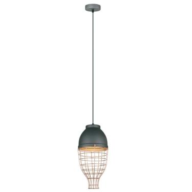 Imagem de Pendente Aramado Preto Fosco c/ Cobre 21cm PE-051/1.21PFBRO - +Luz Iluminação