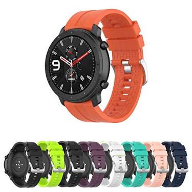 Imagem de Pulseira 22mm Silicone LTimports, compativel com Amazfit GTR 47mm - Gtr4/Gtr3/Gtr2 - Stratos 2/3 - Galaxy Watch 46mm Sm-R800 - Gear S3 Frontier - Galaxy Watch 3 45mm (Laranja)