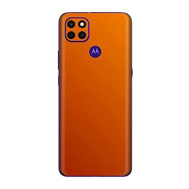 Imagem de Skin Adesivo Traseira Fibra Carbono e outras texturas Para Moto G9 Power (Laranja Cromo Fosco)