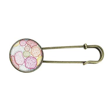 Imagem de Broche de metal retrô biológico com estrutura de células de microscópio colorido
