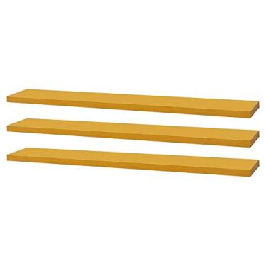 Imagem de Kit 3 Prateleiras 60 x 10cm Amarela Suporte Invisível