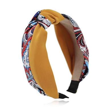 Imagem de Bandanas de cabelo simples e largas, nó de plástico rígido, faixa de cabelo para mulheres e meninas, acessórios de cabelo, faixas de cabelo, argolas (cor 7)