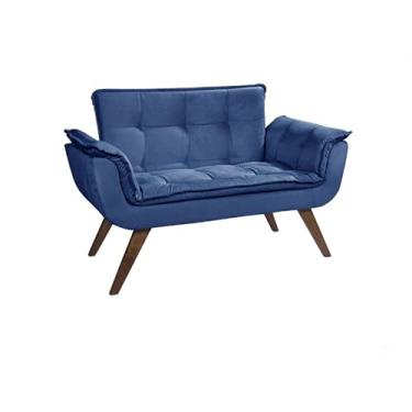 Imagem de Poltrona Namoradeira Perola Pe Palito Marinho - Moveis Aguias