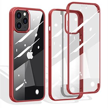 Imagem de Capa de vidro duplo para iphone 13 Pro Max 13Mini Capa de silicone TPU com capa de vidro temperado para iphone 13 mini iPhone13, vermelho, para iPhone 13 Pro
