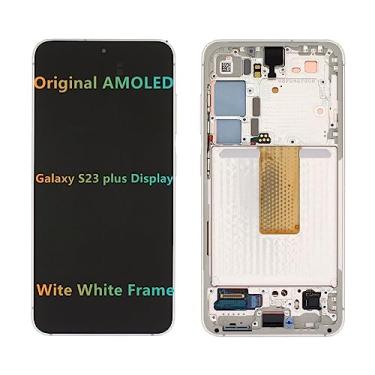 Imagem de Tela LCD de substituição original AMOLED de 6,6 polegadas para Samsung Galaxy S23 Plus S23 Plus5G S916B S916B/DS S916U S916U1 S916W S916E S916E/DS Touch Screen Digitalizador (moldura branca)