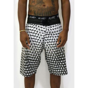 Imagem de Bermuda Água Alkary Yin-Yang Preta e Branca-Masculino