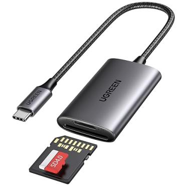 Imagem de UGREEN Leitor de cartão SD UHS-II USB C, leitor de cartão de memória USB C SD 4.0 rápido para SD Micro SD SDXC SDHC MMC RS-MMC Cartões UHS-II e UHS-I para câmeras iPhone 15/15 Pro/Pro Max, la