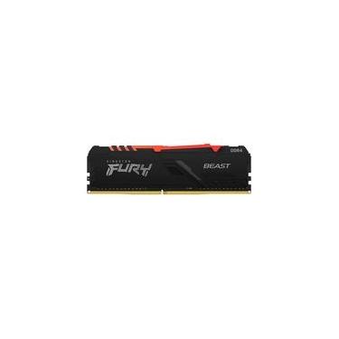 Imagem de Memória RAM Kingston Fury Beast, RGB, 16GB, 3200MHz, DDR4, CL16, Preto - KF432C16BBA/16