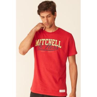 Imagem de Camiseta Mitchell & Ness Estampada Branding Vermelha