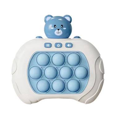 Imagem de Pop It Jogo Game Educativo Anti Stress Divertido Infantil Quick Fidget Toys Fast Push Puzzle Tecla Silicone Eletrônico Com Música E 4 Modos De Jogar (Ursinho Azul)