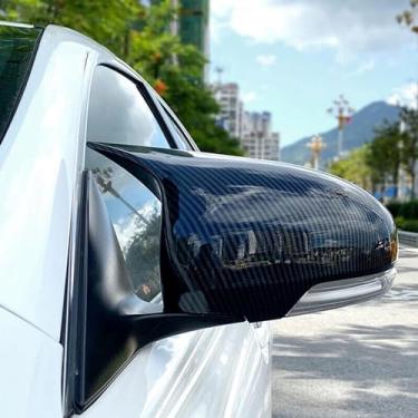 Imagem de LAVIYE Carro Retrovisor Lateral Espelho Tampa Asa Exterior Porta Vista Traseira Caso Trim Fibra de Carbono Olhar, Para Toyota Mark X Reiz 2010-2017