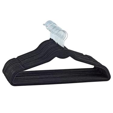 Imagem de Kit com 10, 20, 30, 40, 50, 100 Unidades de Cabides de Veludo Adulto Slim Ultra fino Antiderrapante Roupas Gancho 360° Organizador Armário Closet Reforçado Multifuncional Não Escorrega