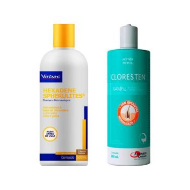 Imagem de Shampoo Hexadene 500ml + Shampoo Cloresten 500ml - Virbac + Agener