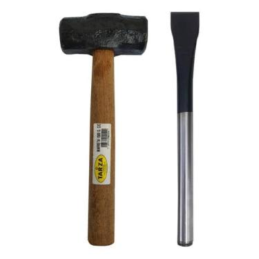 Imagem de Marreta 1,5kg E Talhadeira Cromada 12 Kit Tarza