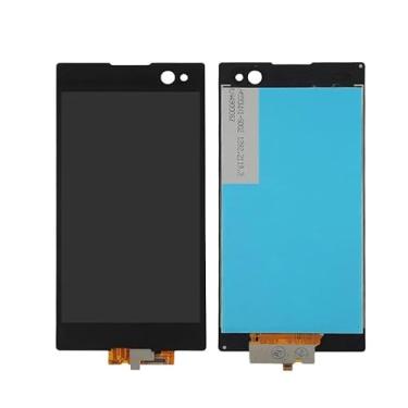 Imagem de SHOWGOOD para Sony Xperia C3 D2502 D2533 Montagem de tela LCD com capa frontal de vidro sensível ao toque para Sony Xperia C3 LCD (branco SEM moldura)