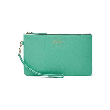 Imagem de DORIS&JACKY Carteira clutch de couro de cabra bolsa pequena com alça, Verde, Middle, Pele de cabra verde