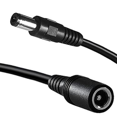 Imagem de SIOCEN Cabo de extensão de alimentação DC, 5,5 mm x 2,1 mm, 12 V, macho para fêmea, preto, para câmeras de segurança CCTV, IP, DVR, iluminação, impressoras e mais
