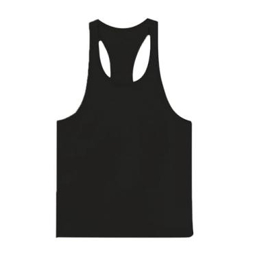 Imagem de Camiseta de compressão masculina Active Vest Body Building Slimming Workout nadador Muscle Fitness Tank, Preto, 3G