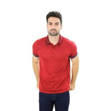 Imagem de Camiseta Masculina Gola Polo Prime De Viscose Vermelho E Marinho-Masculino