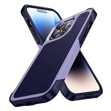 Imagem de Capa híbrida robusta de armadura para iPhone 15 13 12 11 14 Pro Max XR XS X 8 7 Plus SE 2022 Estrutura de plástico rígido TPU capa traseira, roxo, preto, para iPhone 13 Pro