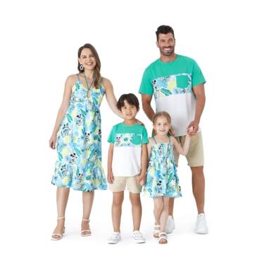 Imagem de Disney Mickey and Friends Family Vacation Matching Ruffled Cami Dresses e camisetas listradas, Verde, 6-7 Anos