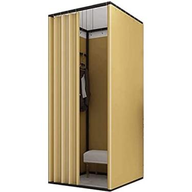 Imagem de Provador móvel de loja de roupas Provador quadrado de loja de roupas, vestiário móvel com cortina de sombreamento, vestiário temporário, vestiário com proteção de privacidade Divisória de te
