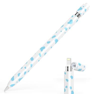 Imagem de JOOSKO Capa para lápis com estampa de vaca, compatível com Apple Pencil 1ª geração, aderência confortável, capa de silicone antiderrapante, para Apple Pencil 1ª geração (azul celeste)