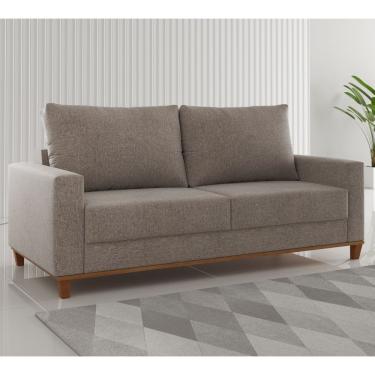 Imagem de Estofado Living 3 Lugares Gael Linho Kaki - Casa Giulia