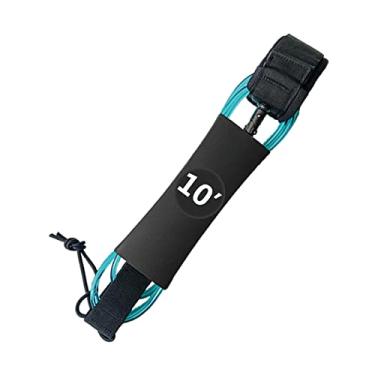 Imagem de rockible de prancha de surf, alça livre TPU durável, corda de pé de para pranchas curtas, wakeboard, ao ar livre, longboard, passeios, Azul, 10 pés