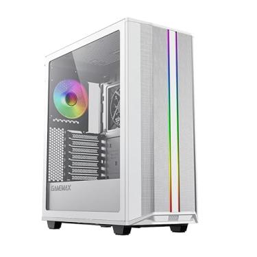 Imagem de Gabinete Gamer Gamemax 8808WT Precision Branco Frontal Led ARGB + 3 Fans 120mm / 1Fan Led Traseiro / 1 Fan COC Turbo/Lateral Vidro Usb 3.0