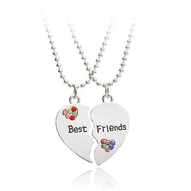Imagem de Dcfywl731 2/3 peças colar de amizade para meninas BFF colar para 2 melhores amigos colar combinando colar borboleta coração pingente colares irmã presentes de aniversário festa presentes de amizade