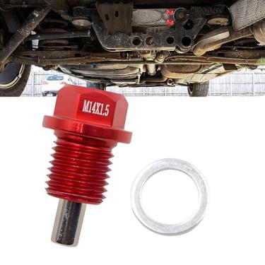 Imagem de Fluher 1 peça de plugue de drenagem de óleo para carro M14 x 1,5, parafuso de cárter de liga com junta de vedação, substituição do parafuso de drenagem de óleo do motor para evitar vazamento de óleo,