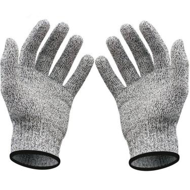 Imagem de Luva Açougueiro Proteção Anti Corte Laminas Fios Aço Malha