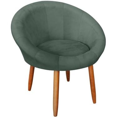 Imagem de Poltrona para Sala de espera Resistente confortável tecido veludo confortável pés de madeira reforçado MOBLAN decor (VERDE)