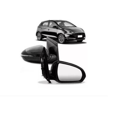 Imagem de Retrovisor Elétrico Com Pisca Capa Preta Plug Quadrado Hb20 2020 2021 