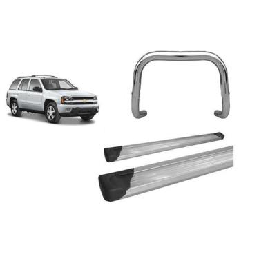 Imagem de Kit Quebra Mato S/Barra Estribo Plataforma TrailBlazer Cromado - HOZZ