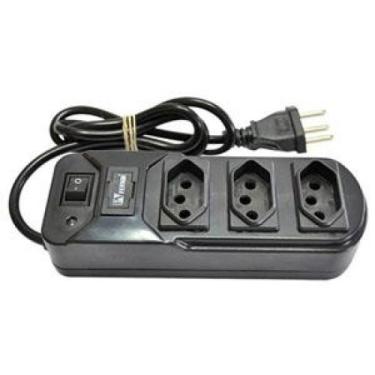 Imagem de Régua Extensão Elétrica 3 Tomada Filtro Linha - Megatron