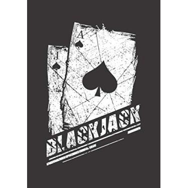 Imagem de Notizbuch A4 liniert mit Softcover Design: Black Jack Casino Croupier Vegas Geschenk Spruch Retro: 120 linierte DIN A4 Seiten