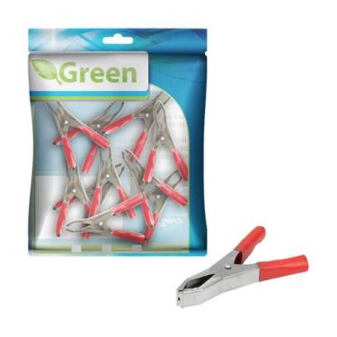 Imagem de Kit 10 Garra Jacaré 50 amp Vermelho 9,4cm - GREEN