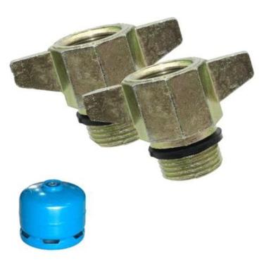 Imagem de Kit 2 Adaptador Botijão De Gas Rosca Grossa Para Fina P2 P5 - Shopdape