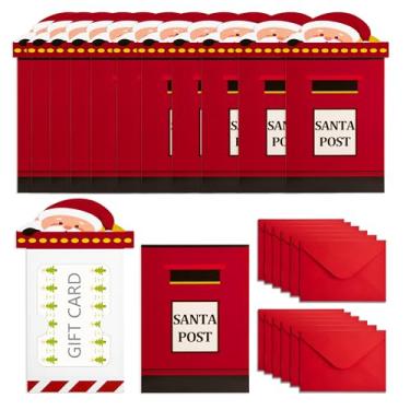 Imagem de Watayo 12 conjuntos de porta-cartões de presente de dinheiro de Natal - Linda estampa de caixa de correio de Natal para dinheiro e cartões de presente