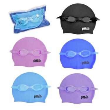 Imagem de Kit Touca + Óculos Para Natação Infantil Menino Ou Menina - DM, Roxo