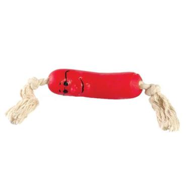 Imagem de Brinquedo Pet Mordedor Salsicha Com Corda 26 Cm Cores Variadas - J. Pe