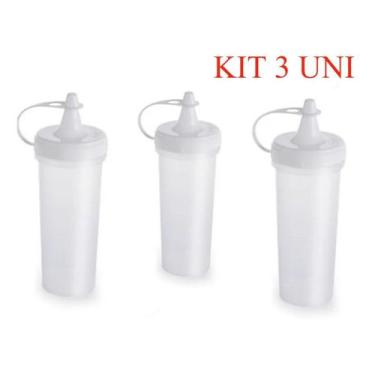 Imagem de KIT 3 Bisnaga Maionese/catchup/mostarda 280ml Transparente - Plasutil