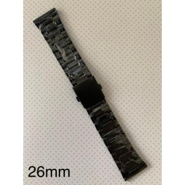 Imagem de 3 Pulseiras de Aço Preto Terminal Reto 26mm - Universal