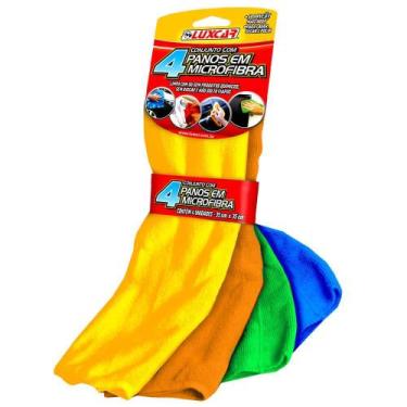 Imagem de Kit 4 Panos Multiuso em Microfibra Luxcar 3900