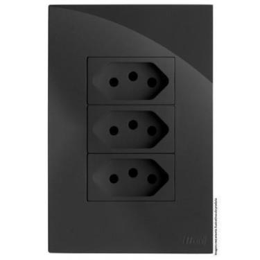 Imagem de Kit Tomada Tripla 20A 4X2 Brg11229-1Gf - Blux Recta Grafite Gloss, Pre