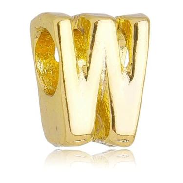 Imagem de Berloque Letra W Separador Banhado a Ouro 18k - Work Semijoias