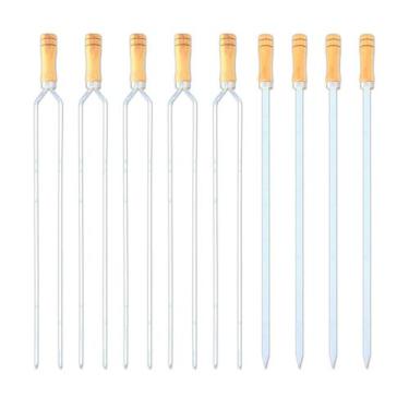 Imagem de Kit 24 Pçs Espeto Churrasco Alumínio 20 Duplo Reforçado 04 Simples Ape